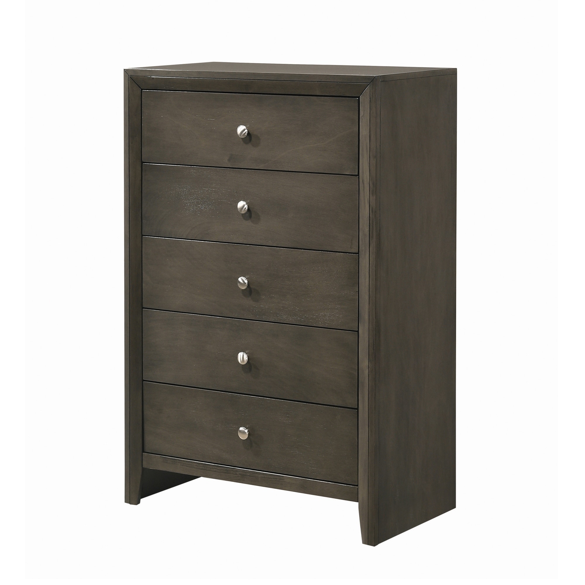 Transitional Style Wooden Chest with 5 Spacious Drawers， Gray - - 30668419 - Mycitystee