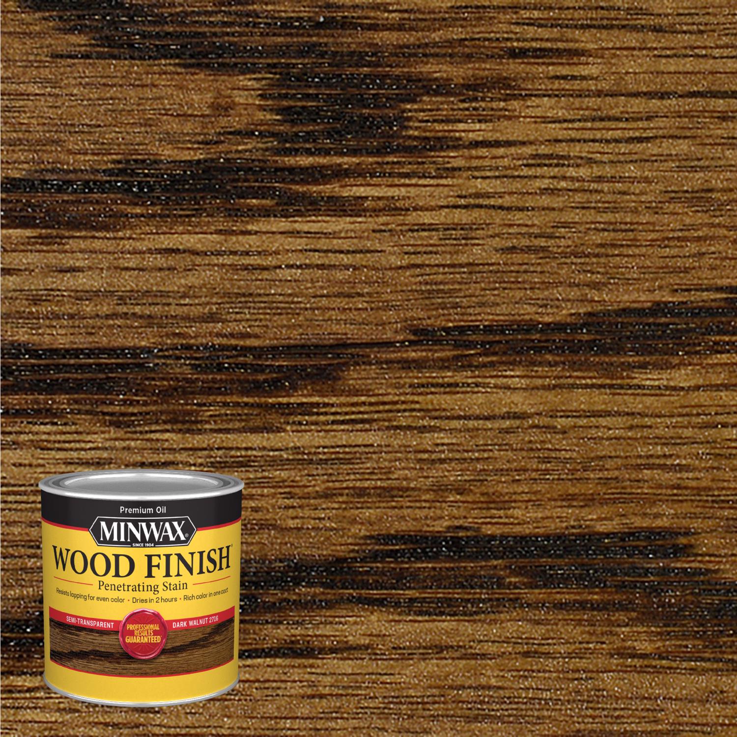 Minwax Wood Finish Semi-Transparent Dark Walnut Oil-Based Penetrating Wood Stain 0.5 pt - Mycitystee