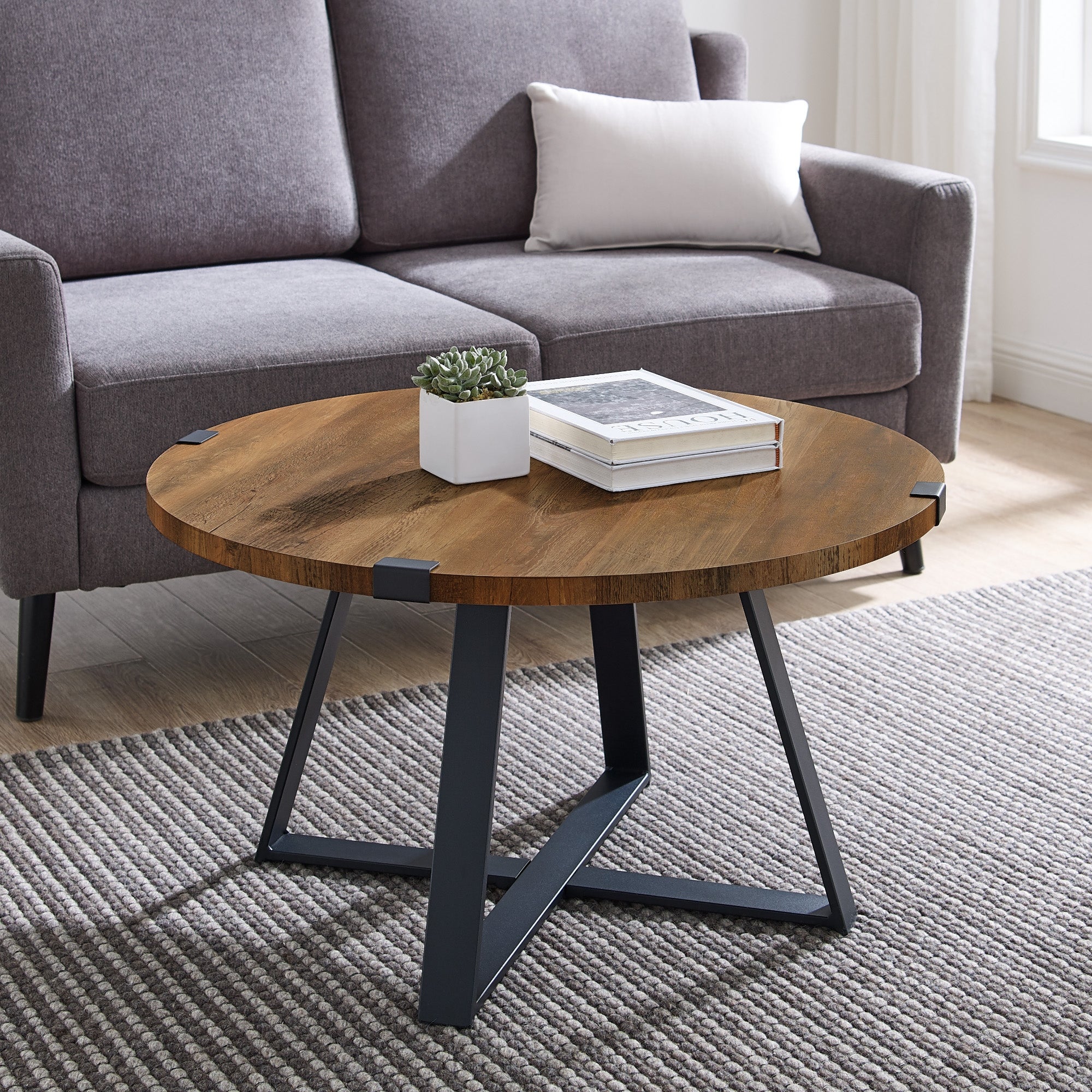 Middlebrook Designs Barnett Round Metal Wrap Coffee Table - Mycitystee