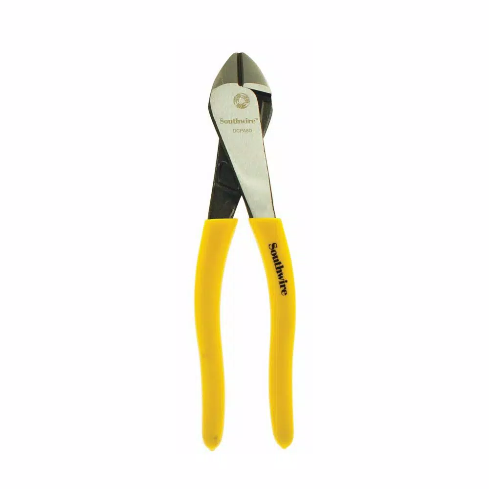 Southwire 8 in. Angled Head High-Leverage Diagonal Cutting Pliers with Dipped Handles and#8211; XDC Depot - Mycitystee