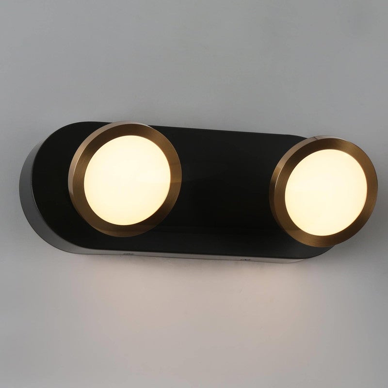 Modern 2-Light LED Wall Sconces Black Bathroom Vanity Light - 11.8