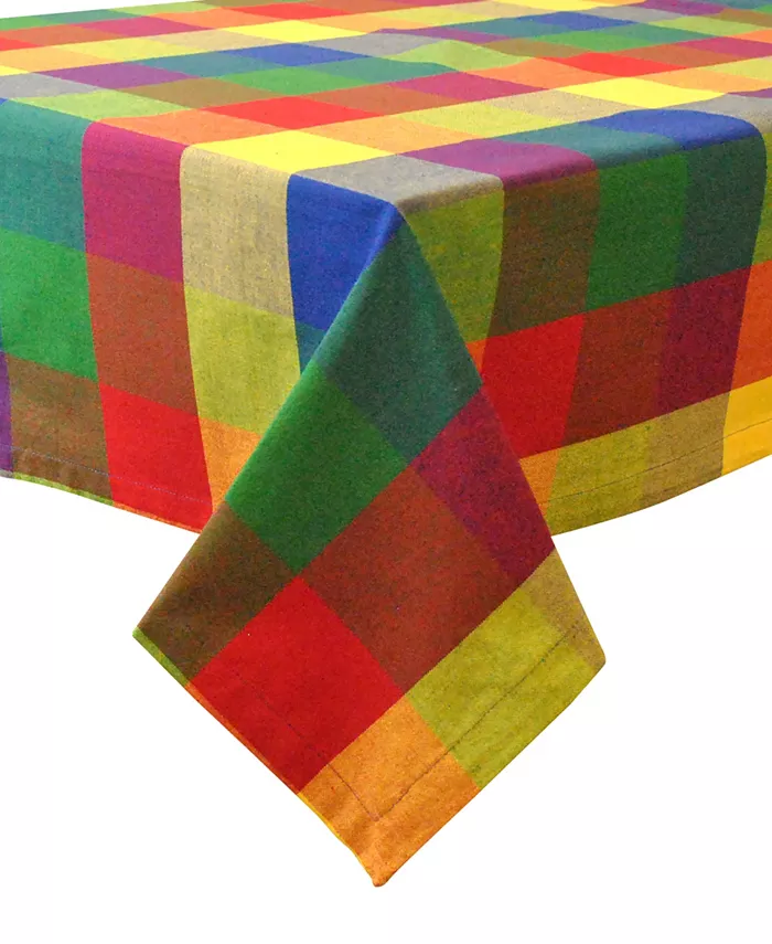 Design Imports Indian Summer Check Tablecloth 60