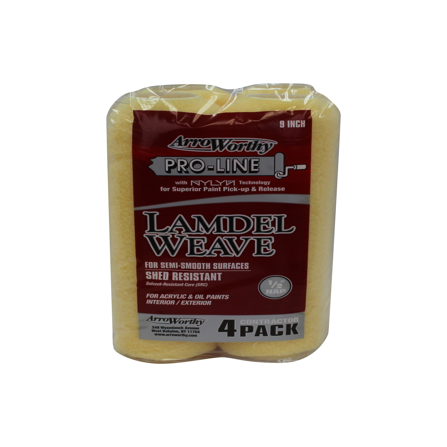 Arroworthy Pro-Line Synthetic Blend 9 in. W X 1/2 in. Paint Roller Cover 4 pk - Mycitystee