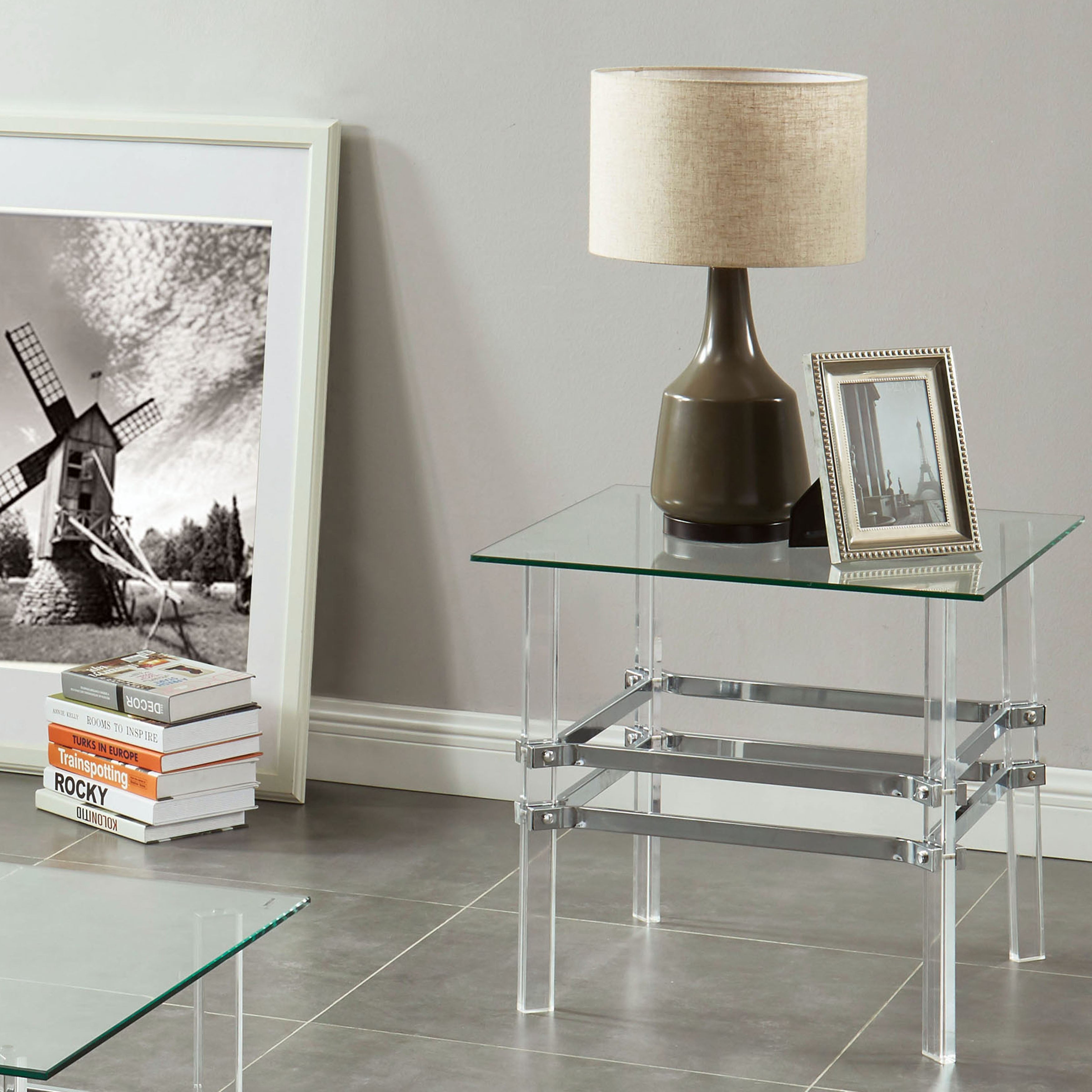 Furniture of America Thruston Contemporary Chrome 24-inch Side Table - Mycitystee