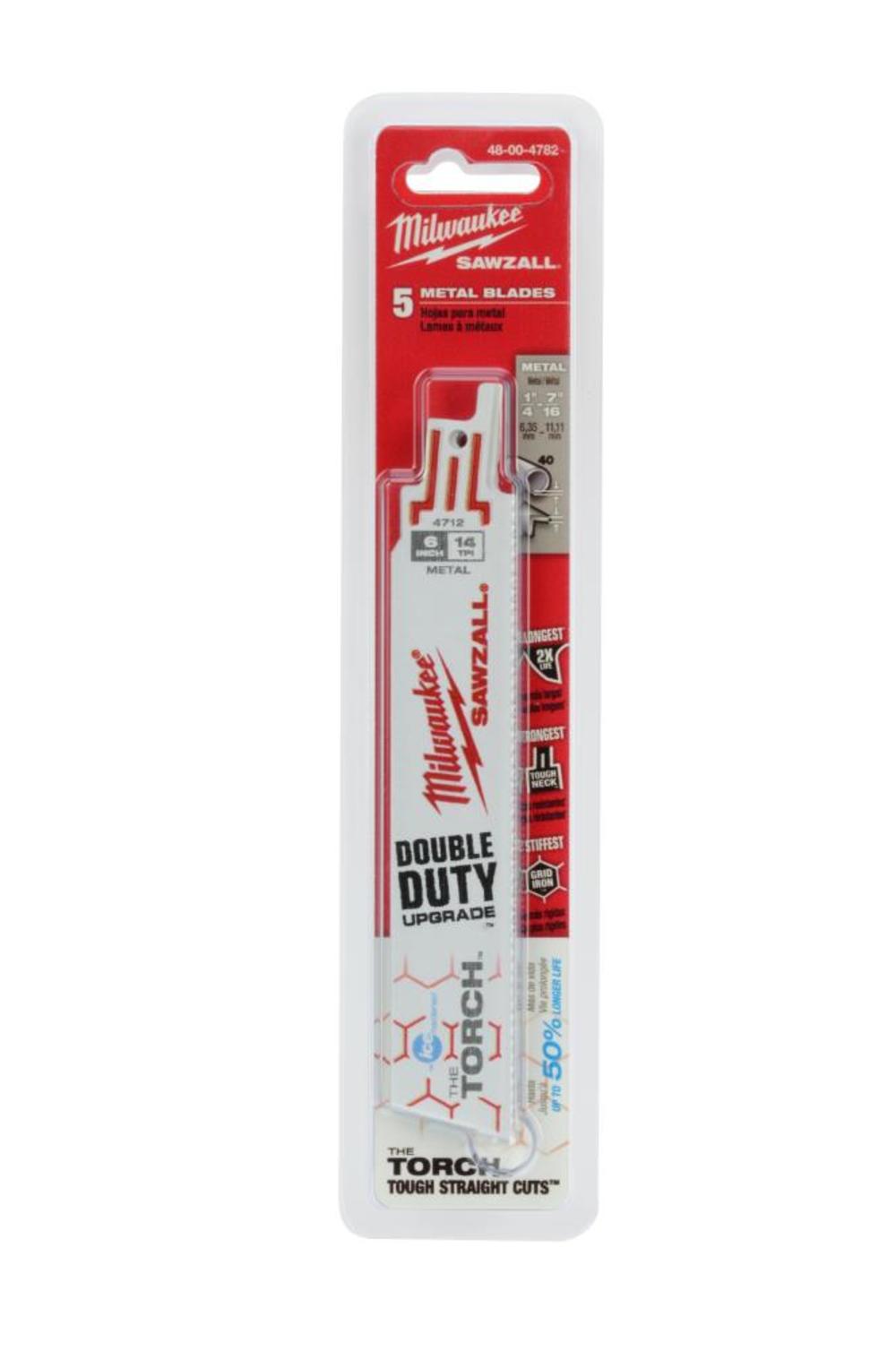 Milwaukee 6 in. 14 TPI THE TORCH Ice Hardened SAWZALL Blades 5PK 48-00-4782 from Milwaukee - Mycitystee