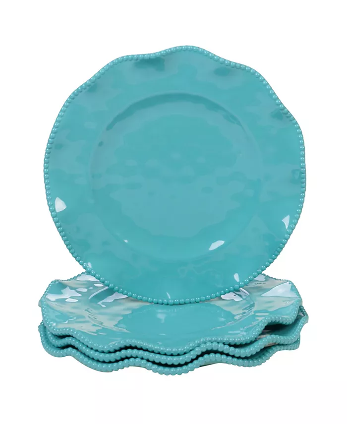 Certified International Perlette Teal Melamine 4-Pc. Dinner Plate Set - Mycitystee
