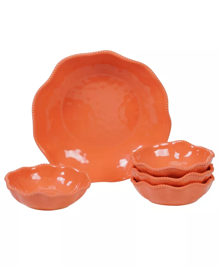 Certified International Perlette Coral Melamine 5-Pc. Salad Serving Set - Mycitystee