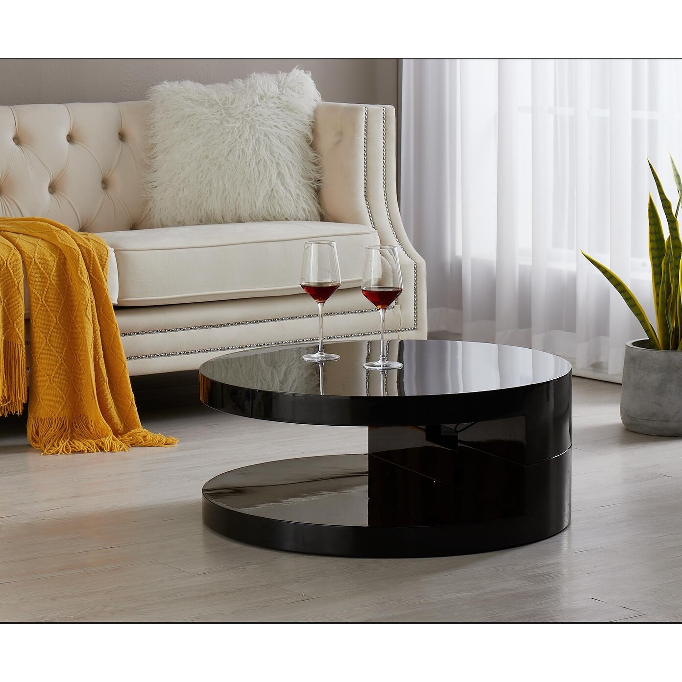 Artiva LA VILLINO Modern Euro Coffee Table with Remote Multi-Colors LED Light - Mycitystee