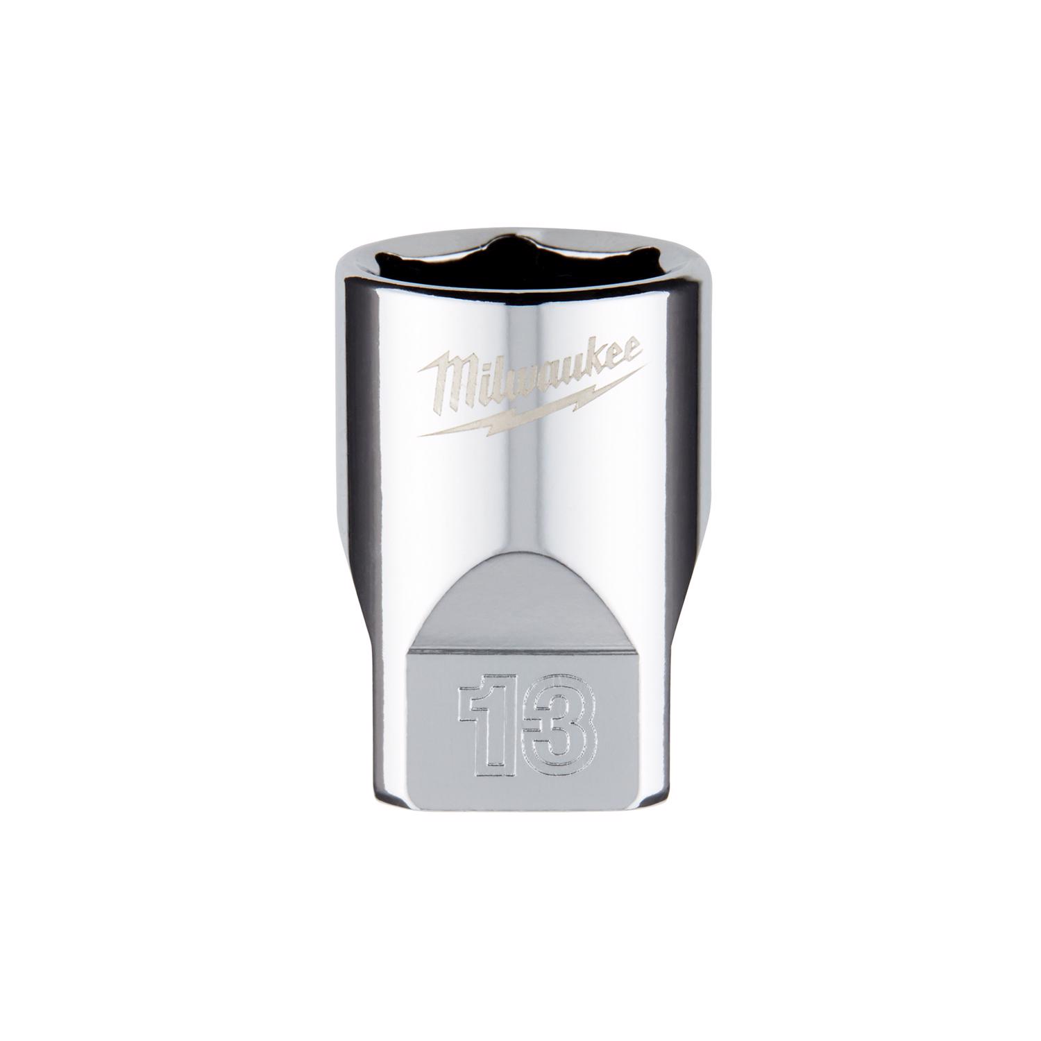Milwaukee 13 mm X 1/4 in. drive Metric 6 Point Standard Socket 1 pc - Mycitystee