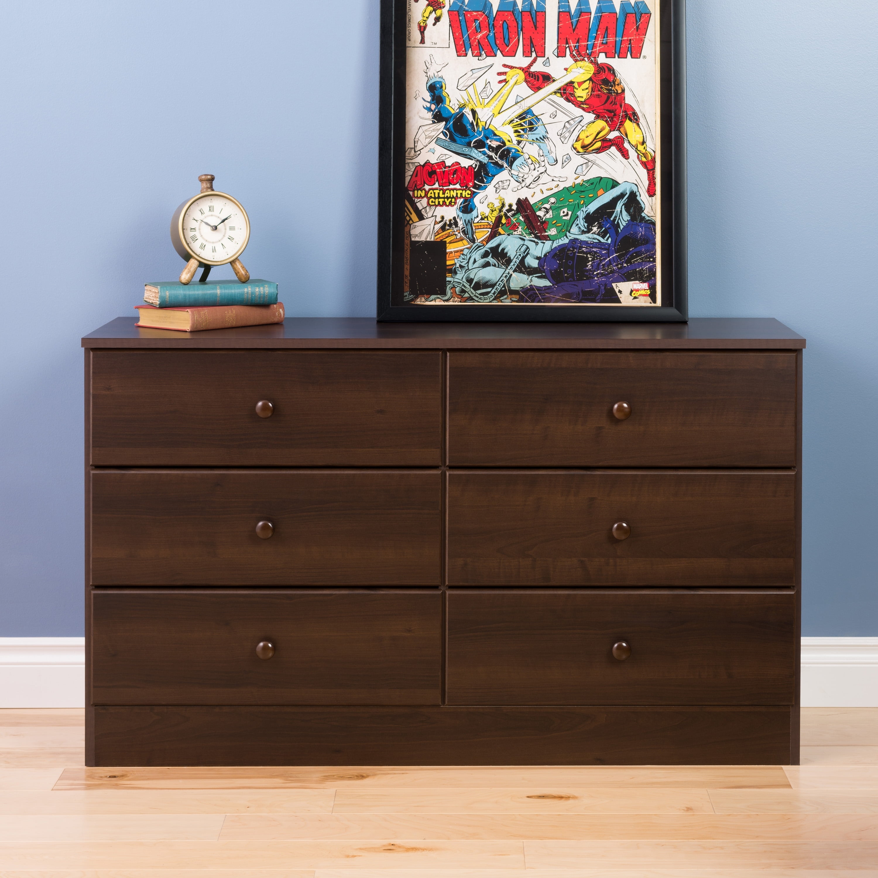 Astrid 6-Drawer Dresser， Rich Espresso - - 37236482 - Mycitystee