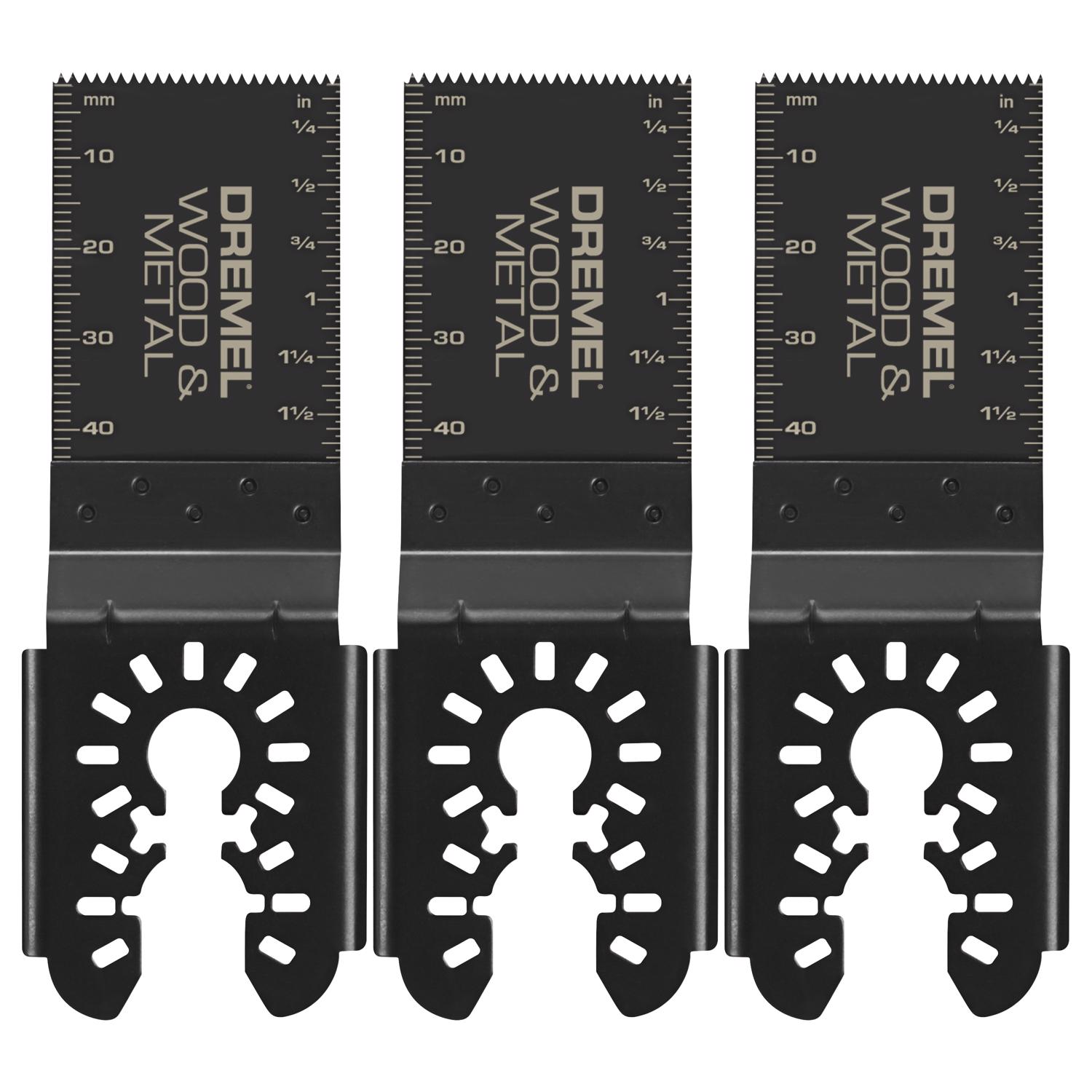 Dremel 1-1/4 in. L X 1-5/8 in. W Bi-Metal Flush Cut Blade Oscillating Blade Set Wood 3 pk - Mycitystee
