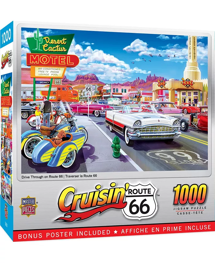 MasterPieces Puzzles Cruisin' Route 66 - Drive Through on Rt 66 1000 Piece Puzzle - Mycitystee