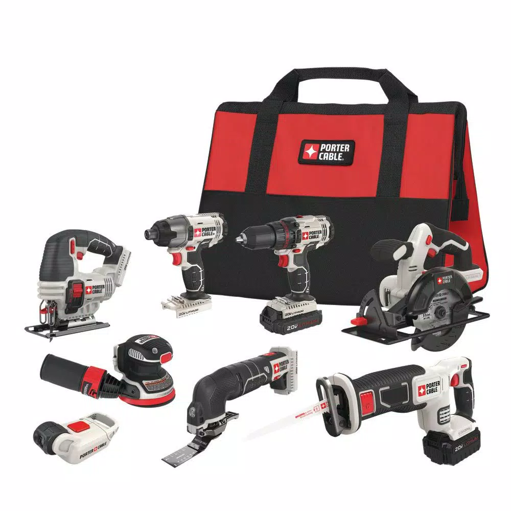 Porter-Cable 20-Volt MAX Lithium-Ion Cordless Combo Kit (8-Tool) and#8211; XDC Depot - Mycitystee