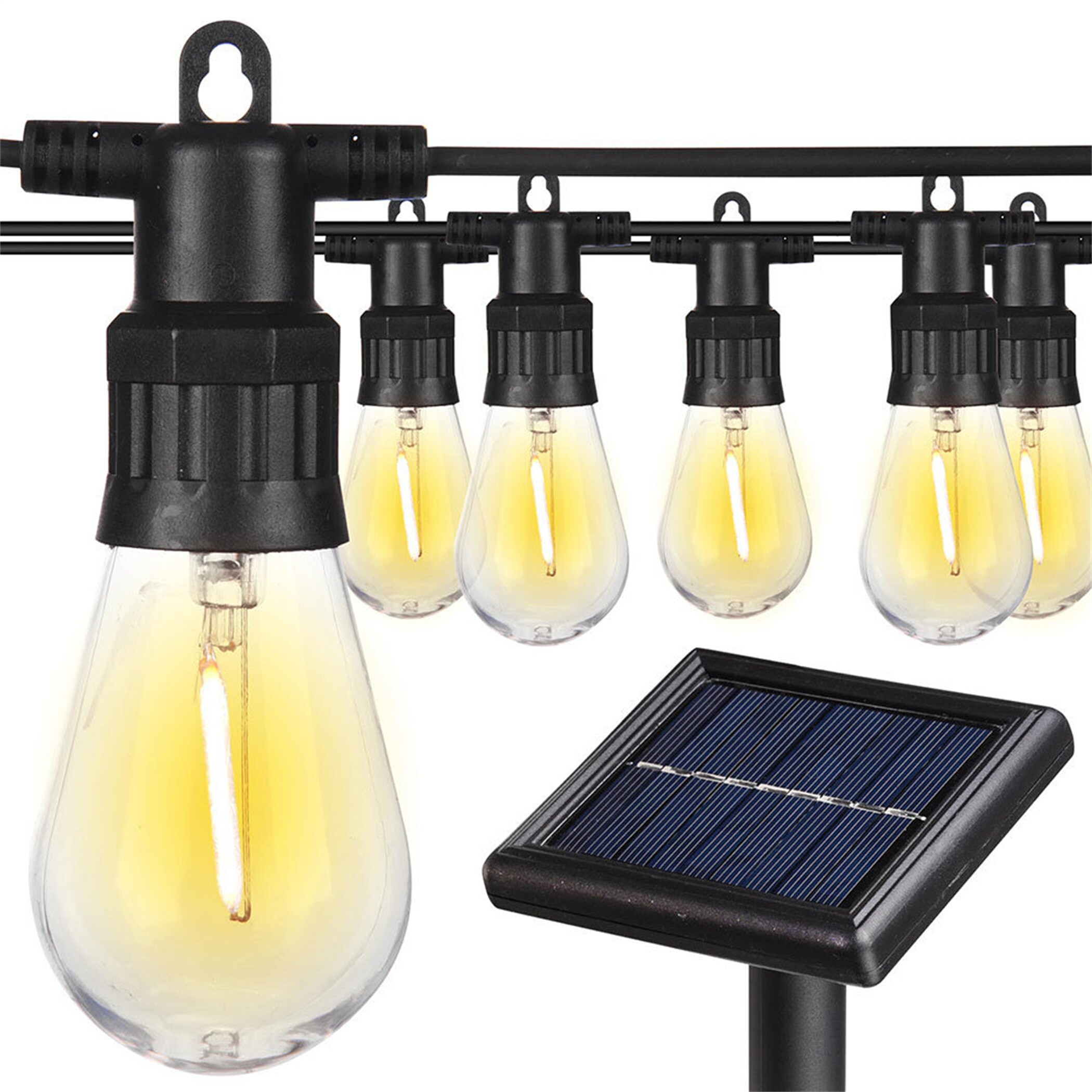Solar Energy String Lights with 15 Led Bulbs Light Sensor String Light - As pic - Mycitystee