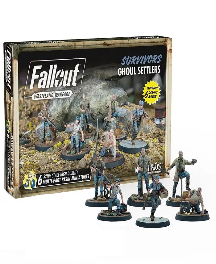Modiphius Fallout Wasteland Warfare Survivors Ghoul Settlers the Slog 6 Unpainted Resin Miniatures - Mycitystee