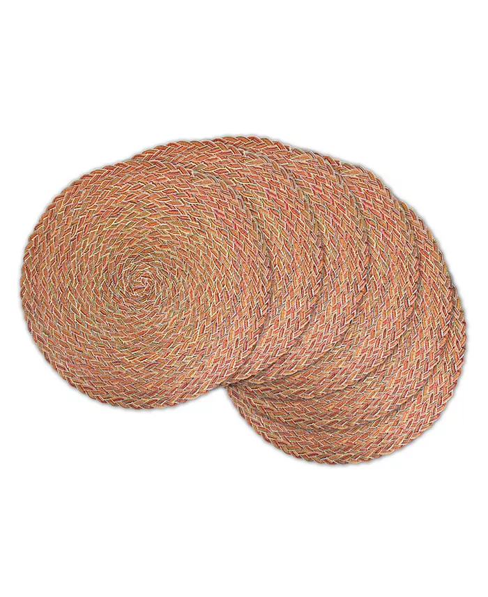 Design Imports Variegated Round Braided Placemat， Set of 6 - Mycitystee