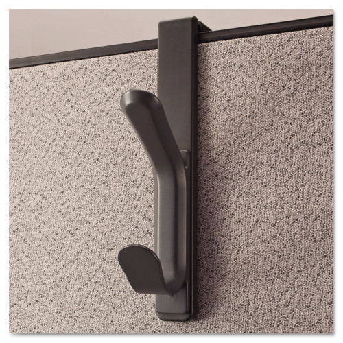 Universal Recycled Cubicle Double Coat Hook， Plastic， Charcoal (08607) - Mycitystee