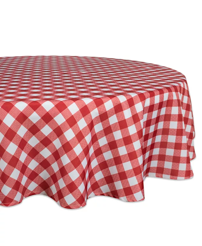Design Imports Check Outdoor Tablecloth with Zipper 60