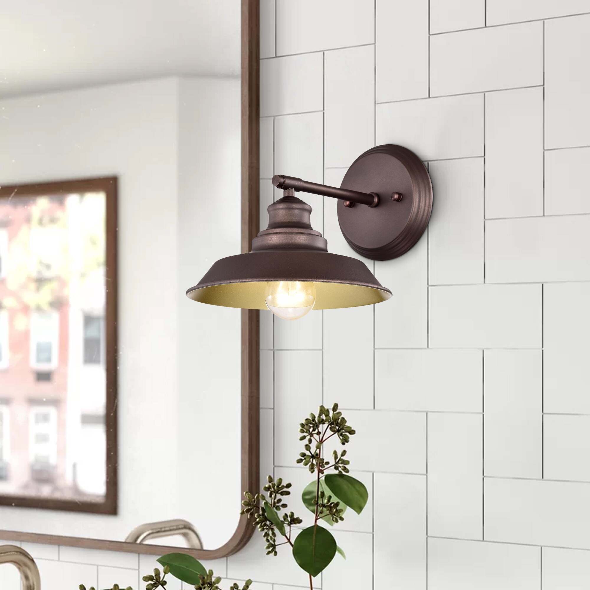 1 Light Dimmable Barn Light in Oil Rubbed Bronze (Set of 2) - 9*9*11 - Mycitystee