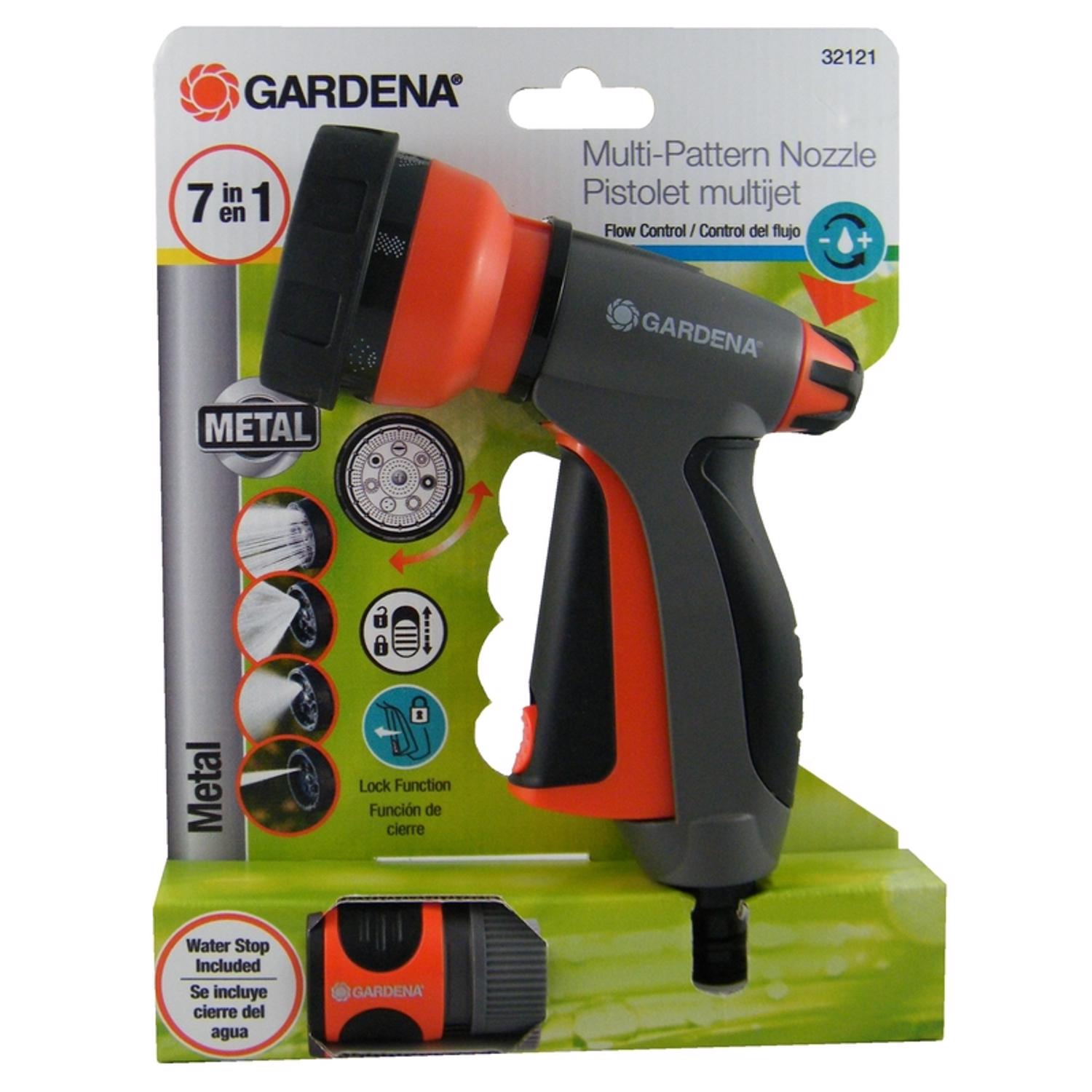 Gardena 7 Pattern Adjustable Metal Hose Nozzle - Mycitystee