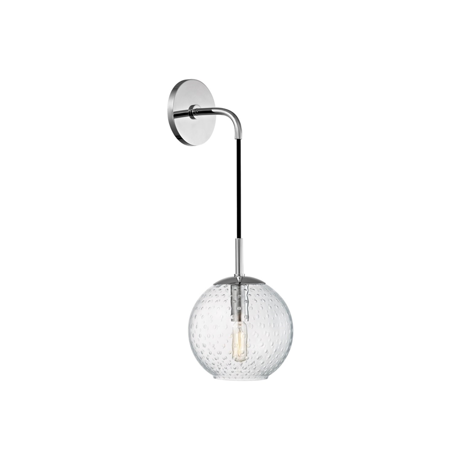 Hudson Valley Rousseau Polished Chrome Metal 14 inch Wall Sconce， Clear Glass - Mycitystee