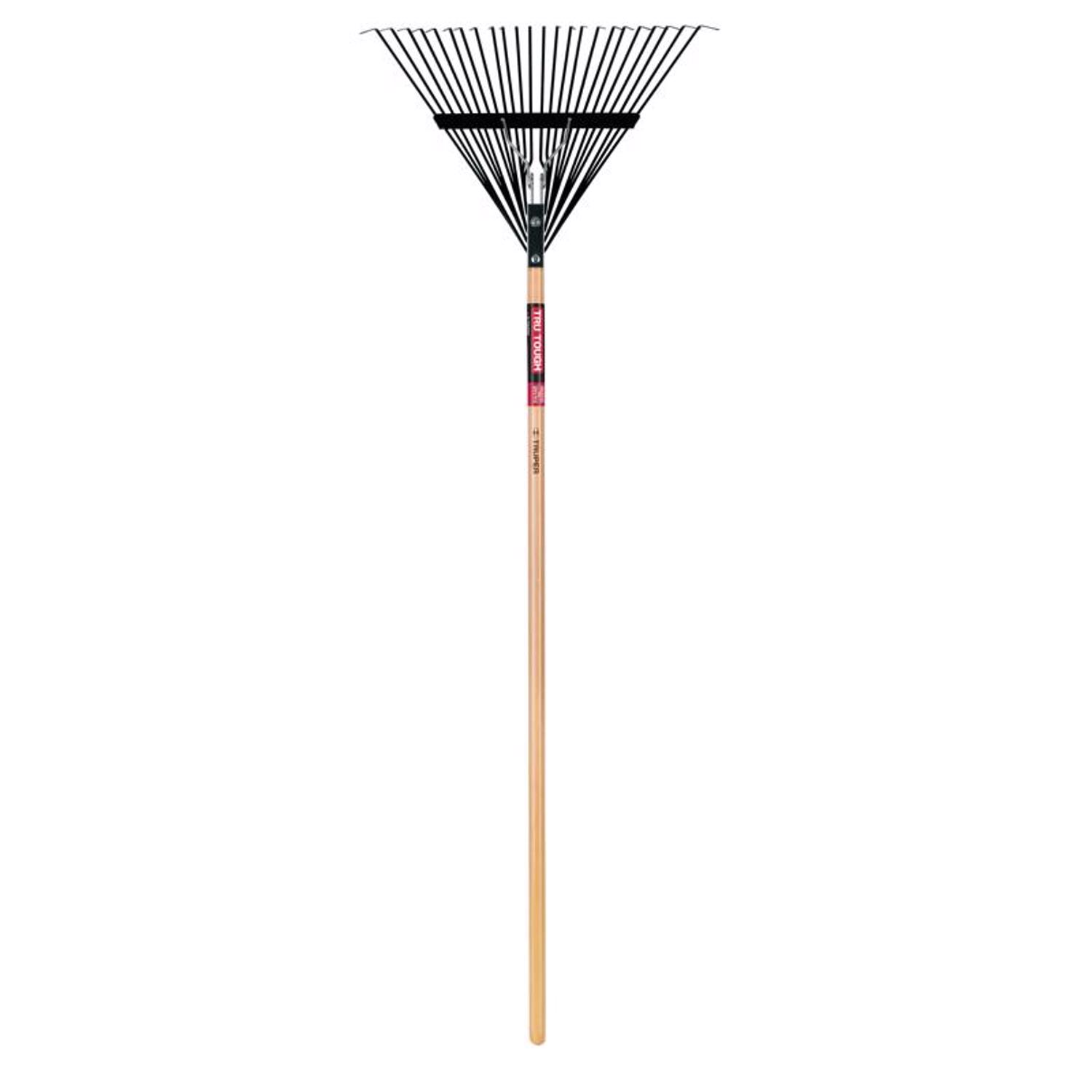 Truper 64.5 in. 24 Tine Steel Leaf Rake Wood Handle - Mycitystee