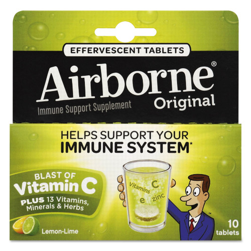 Airborne Immune Support Effervescent Tablet， Lemon/Lime， 10 Count (30006) - Mycitystee