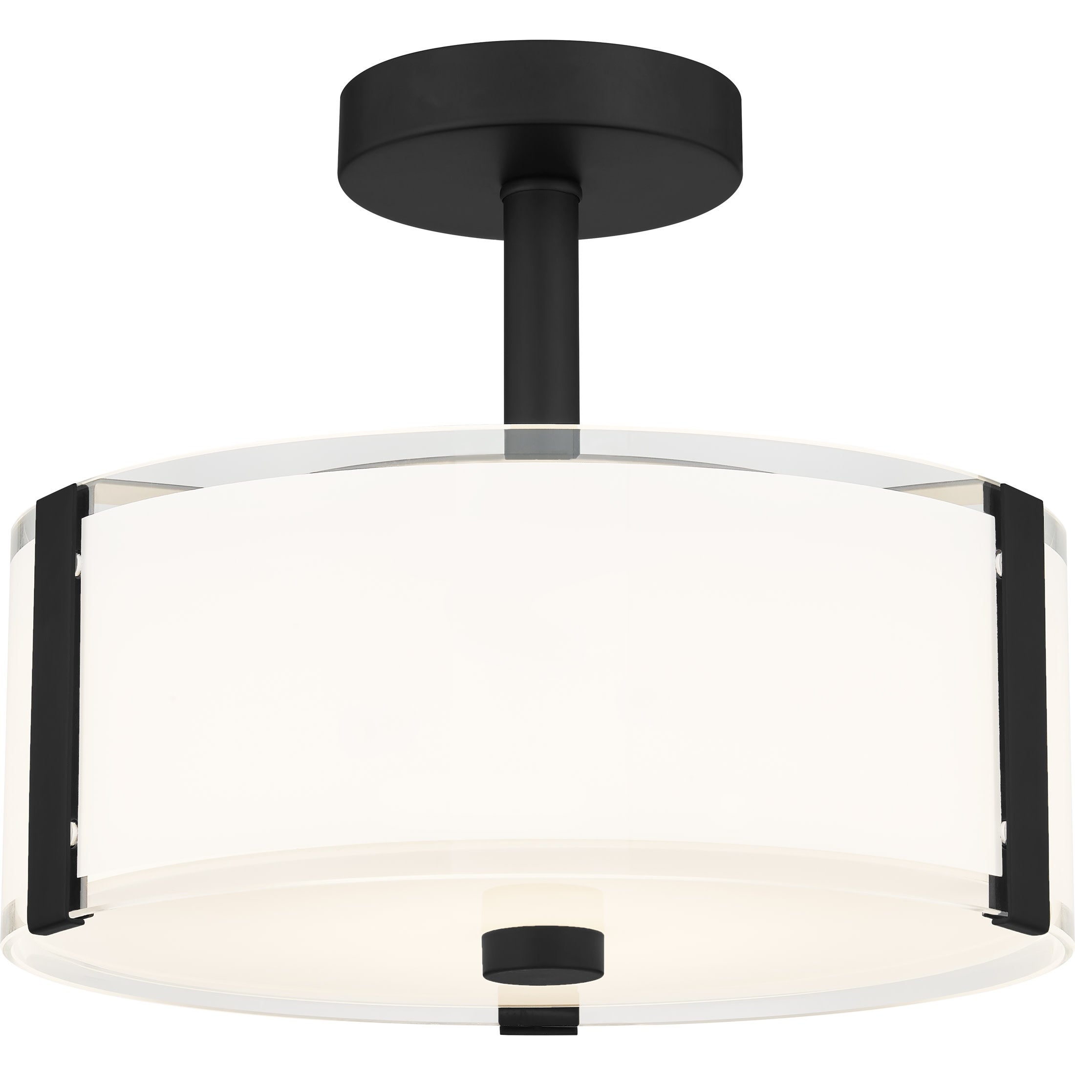 Porter Integrated LED Matte Black Semi-Flush Mount - Mycitystee