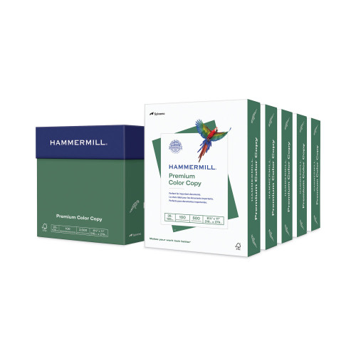Hammermill Premium Color Copy Print Paper， 100 Bright， 28lb， 8.5 x 11， Photo White， 500 Sheets/Ream， 5 Reams/Carton (102450) - Mycitystee