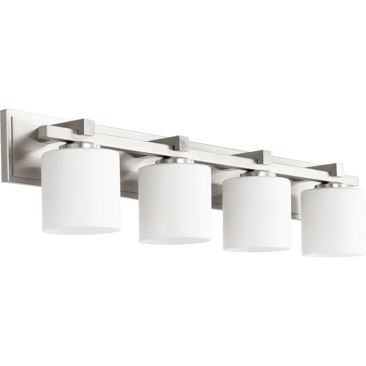 Satin Nickel and Satin Opal 4-light Vanity Lighting - Mycitystee