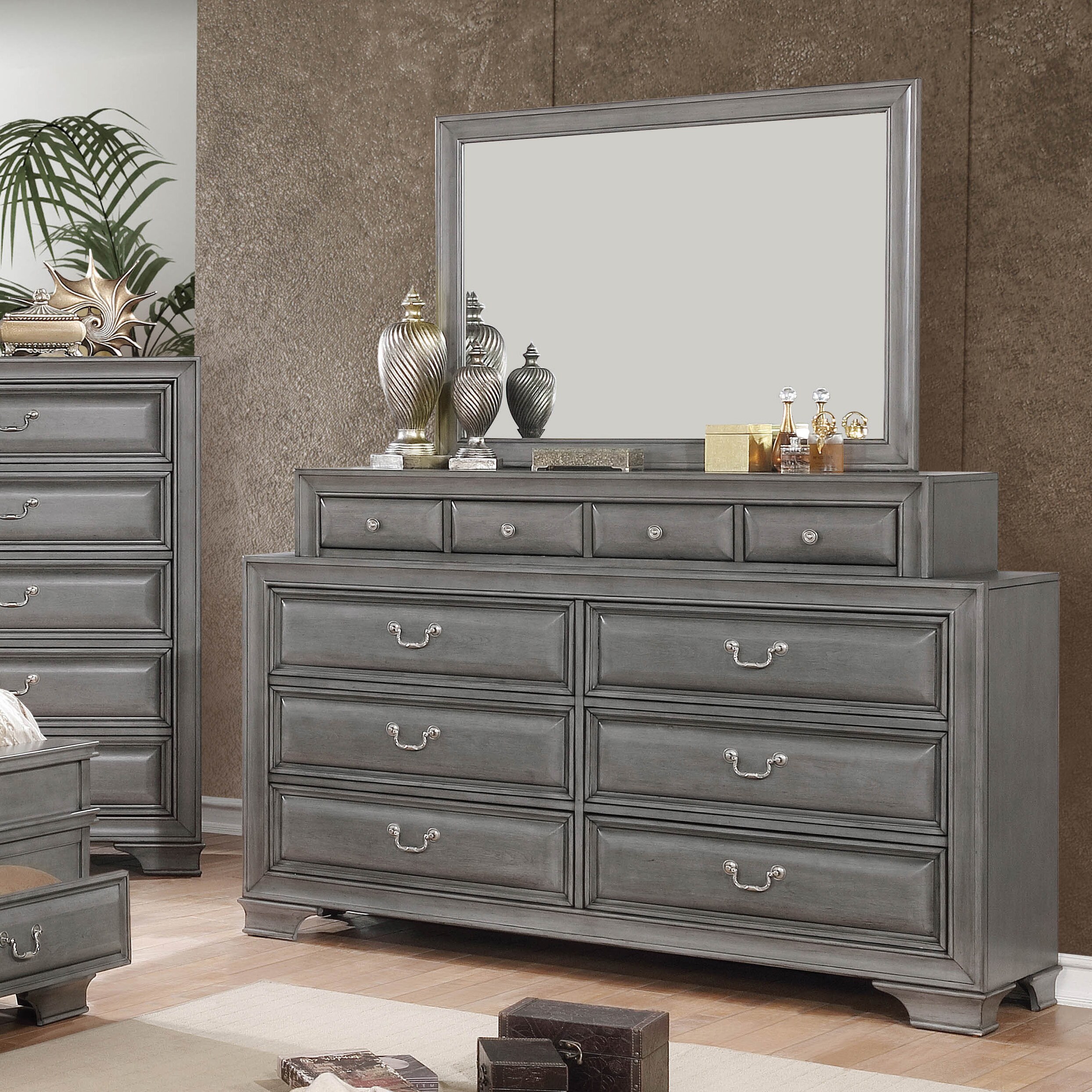 Furniture of America Oslo Traditional 2-piece Dresser and Mirror Set - - 21281915 - Mycitystee