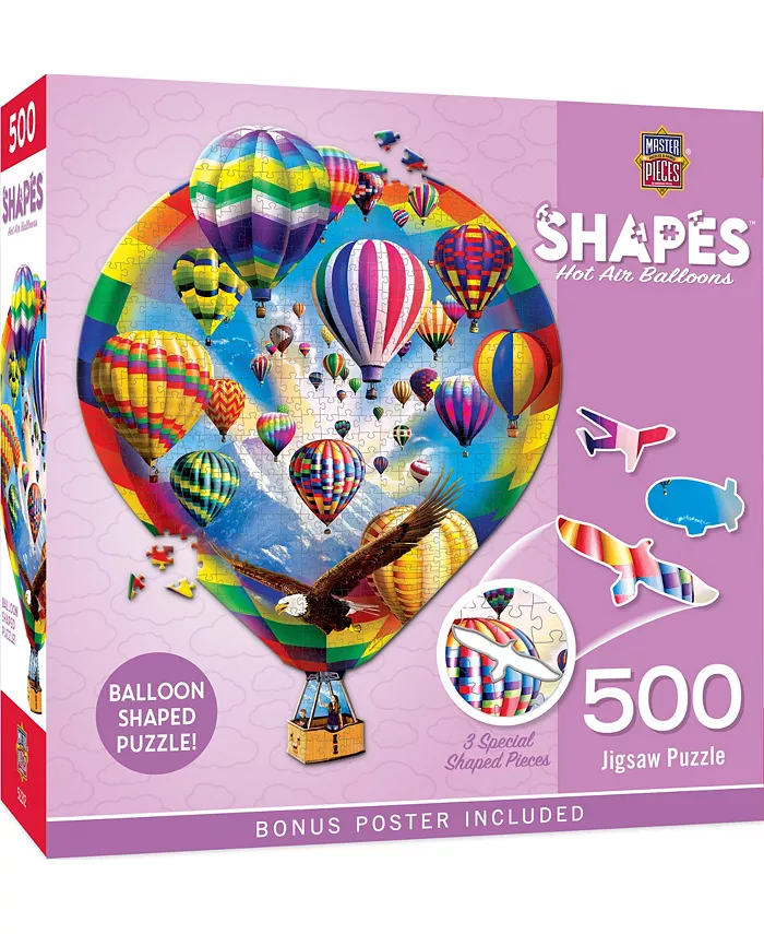 MasterPieces Puzzles Contours Shaped - Hot Air Balloons 500 Piece Adult Jigsaw Puzzle - Mycitystee