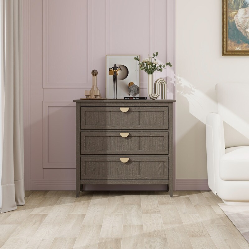 Wood 3 Drawer Wood Storage Chest for bedroom - - 37773843 - Mycitystee