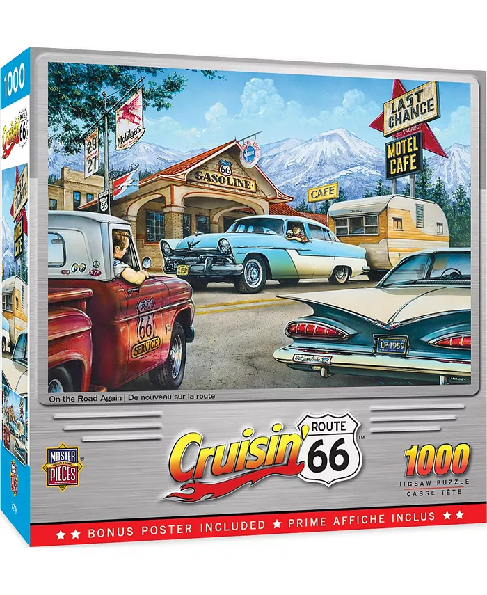 MasterPieces Puzzles Cruisin' Route 66 - On the Road Again 1000 Piece Puzzle - Mycitystee