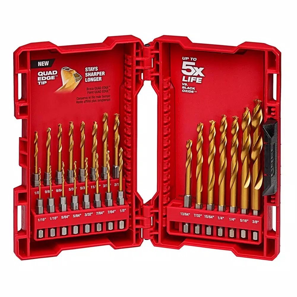 Milwaukee SHOCKWAVE IMPACT DUTY Titanium Drill Bit Set (23-Piece) and#8211; XDC Depot - Mycitystee
