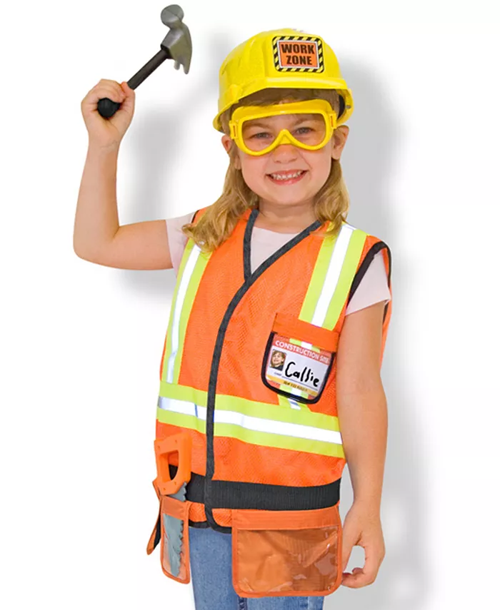 Melissa and Doug Melissa Doug Kids Costume， Construction Worker Dress Up Set - Mycitystee