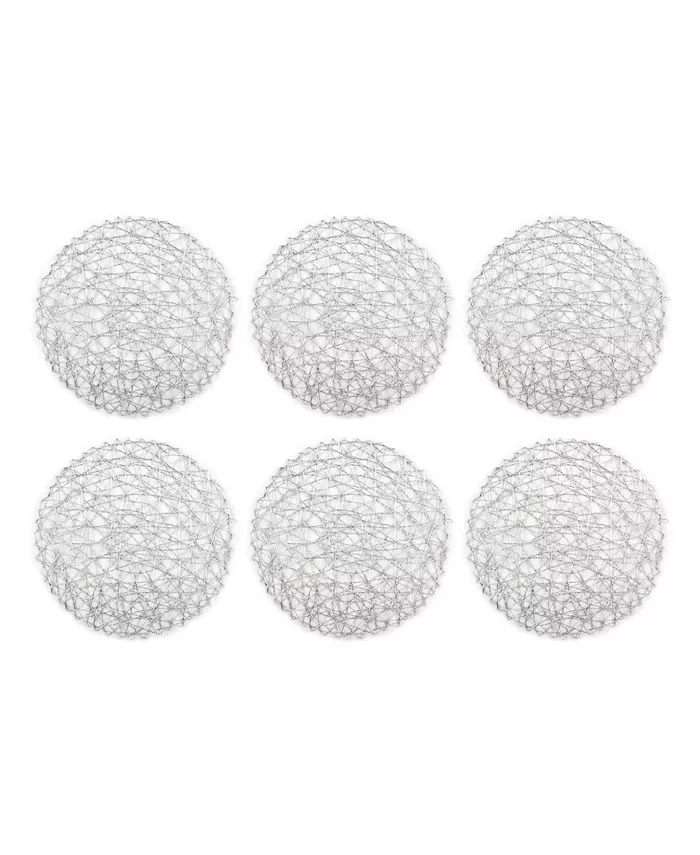 Design Imports Woven Paper Round Placemat， Set of 6 - Mycitystee