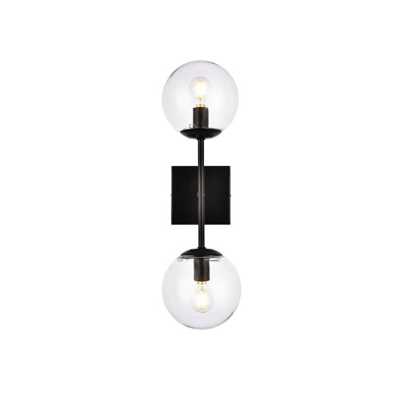 Nina 2 Light Clear Glass Wall Sconce - Mycitystee