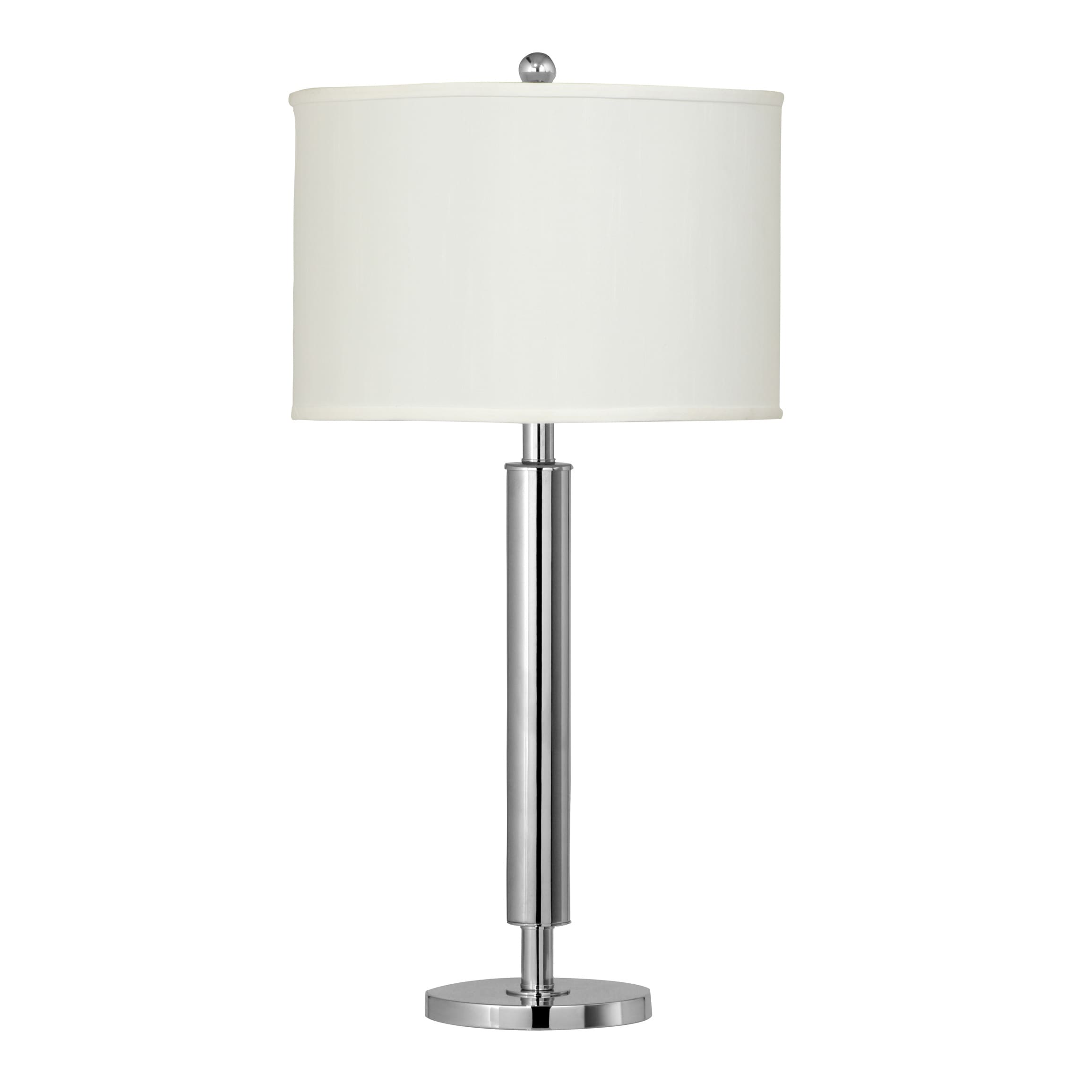 White/Chrome-finished Metal/Fabric 1-outlet Table Lamp - Mycitystee