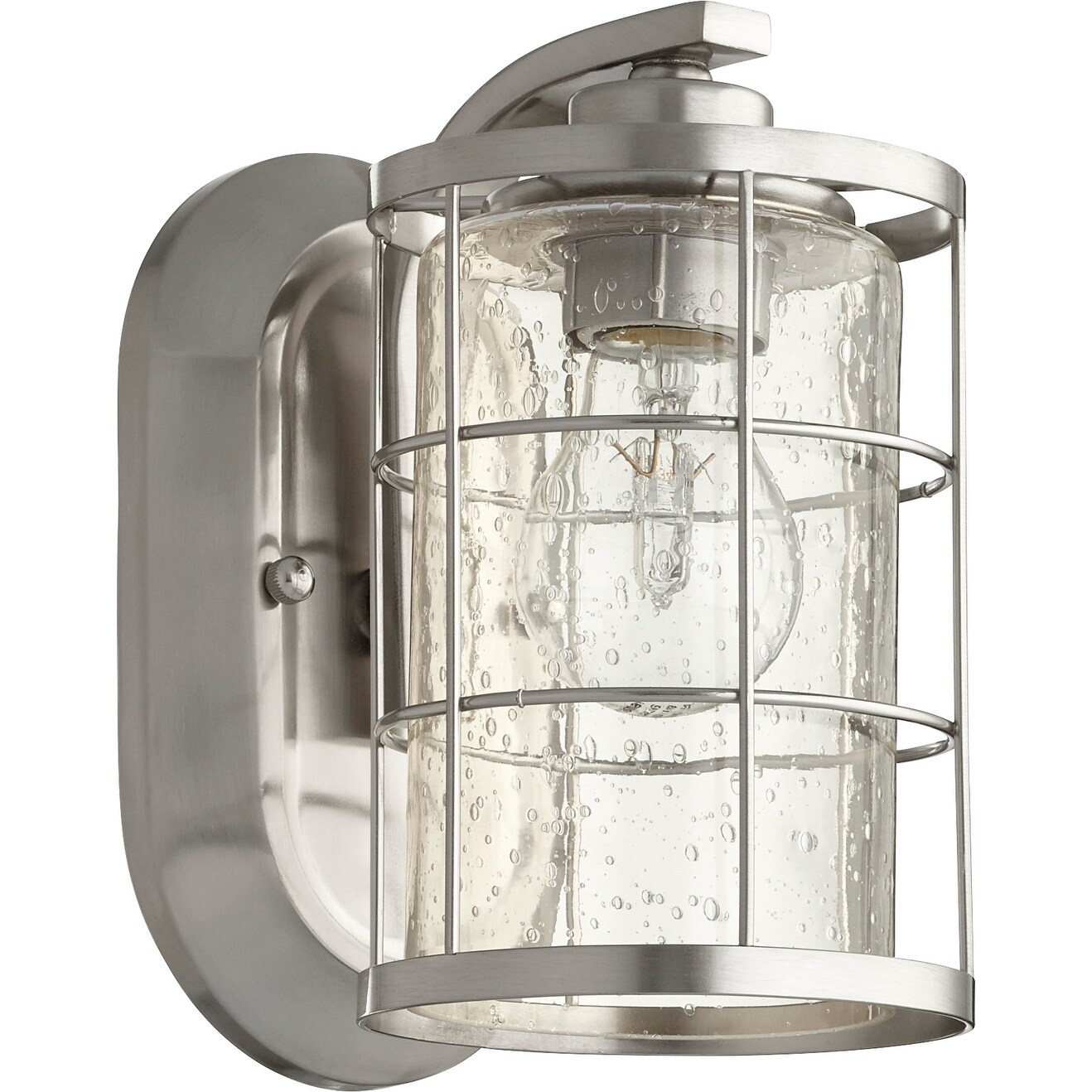 Ellis Satin Nickel and Clear Seeded 1-light Wall Light - Mycitystee