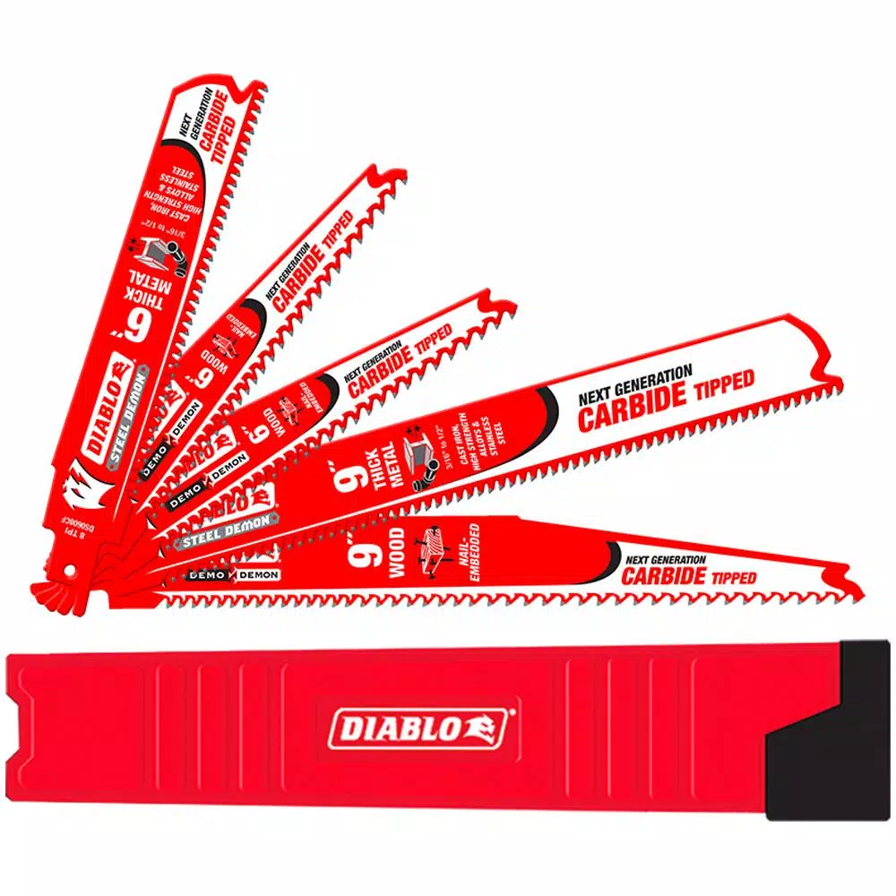 DIABLO 5-Piece Carbide Reciprocating Saw Blade Set and#8211; XDC Depot - Mycitystee