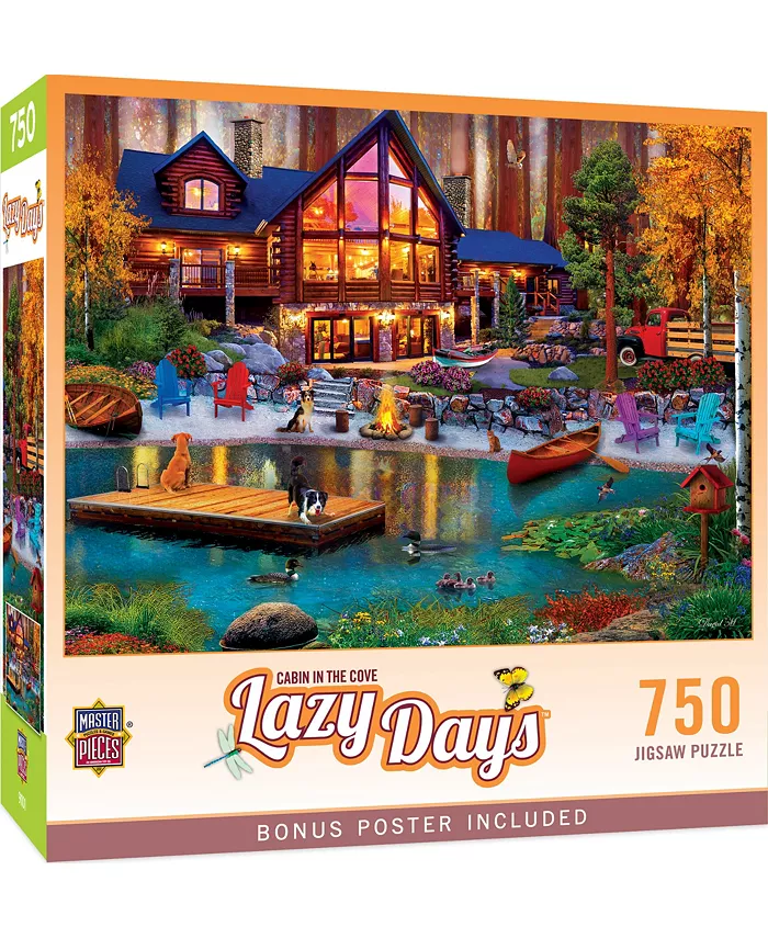 MasterPieces Puzzles Lazy Days - Cabin in the Cove 750 Piece Adult Jigsaw Puzzle - Mycitystee