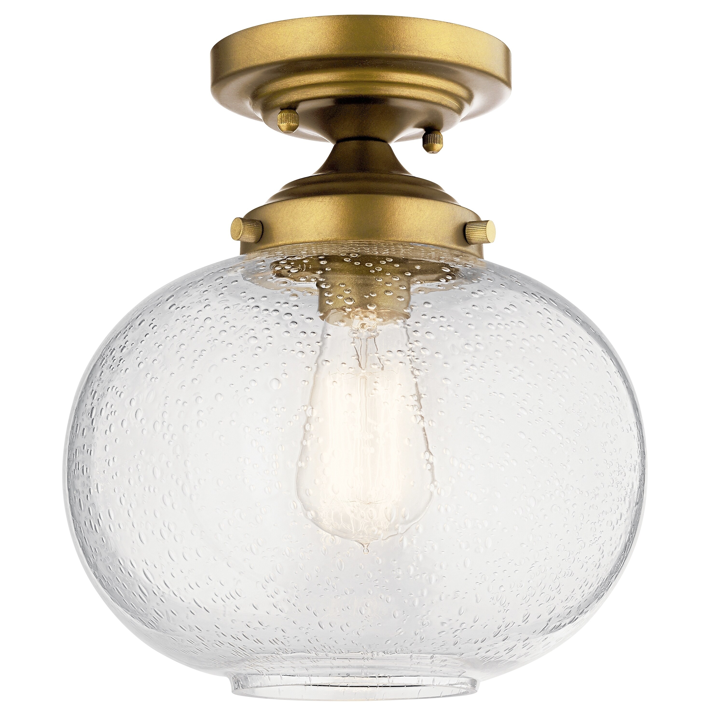 Kichler Lighting Avery 1-Light Semi Flush Mount Natural Brass - Mycitystee