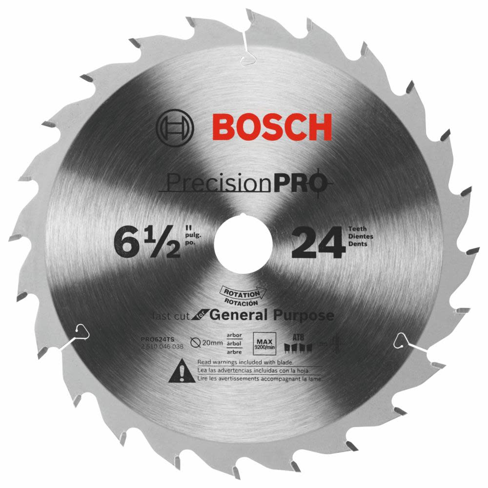 Bosch 6-1/2 In. 24-Tooth Precision Pro Series Track Saw Blade PRO624TS from Bosch - Mycitystee