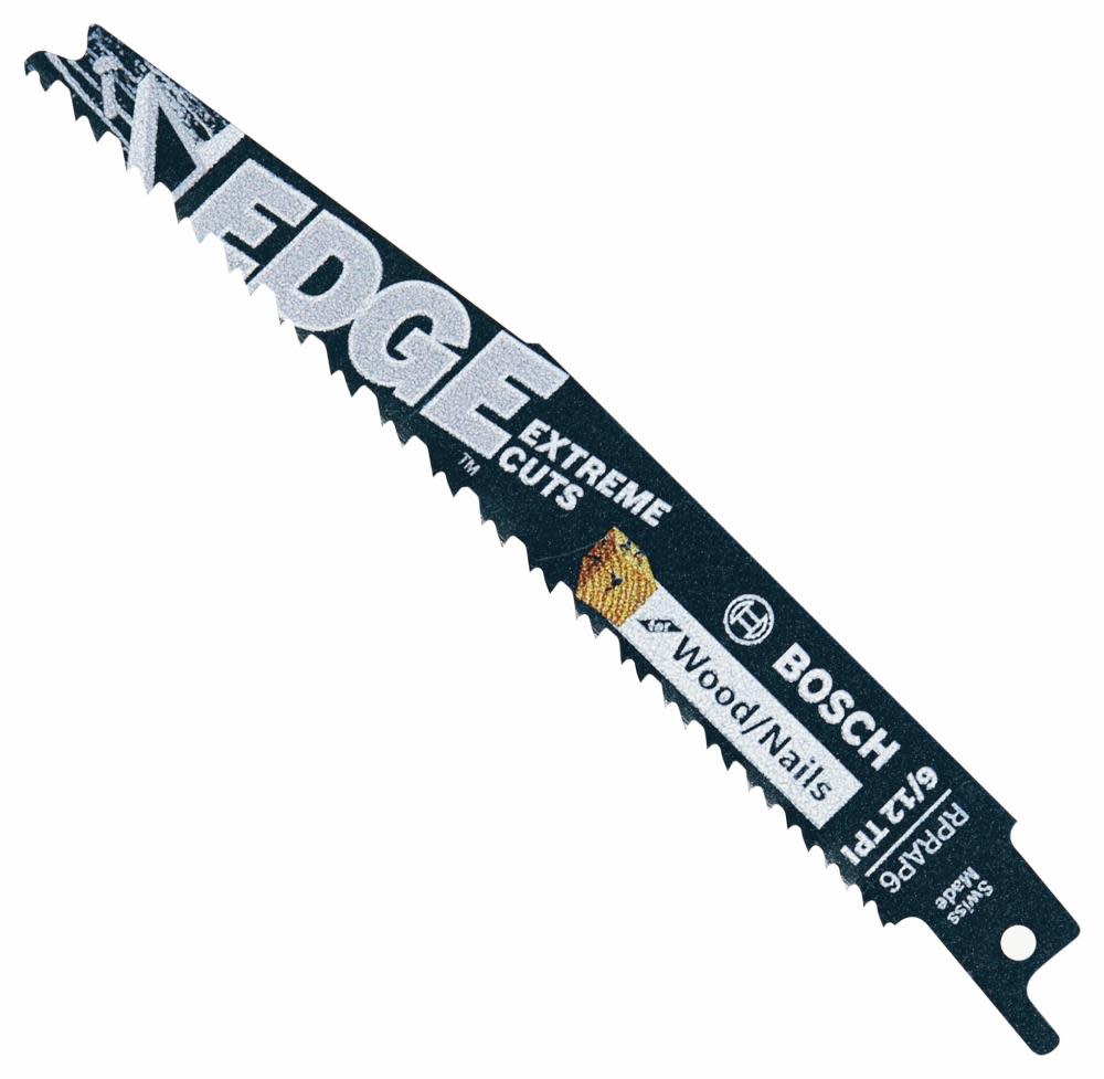 Bosch 5 pc. 6 In. 6/12 TPI Edge Reciprocating Saw Blades for Wood/Nails RPRAP6 from Bosch - Mycitystee