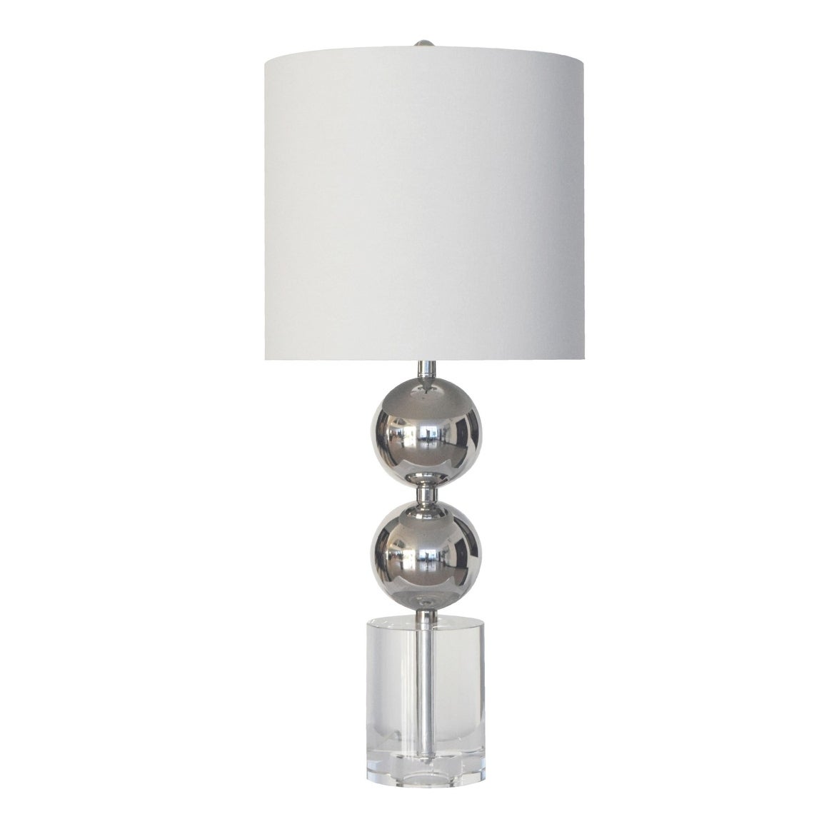 Clear Crystal Base Table Lamp With Polished Nickel Frame - Mycitystee
