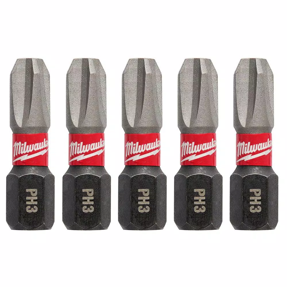 Milwaukee 1 in. #3 Philips Shockwave Impact Duty Steel Insert Bits (5-Pack) and#8211; XDC Depot - Mycitystee