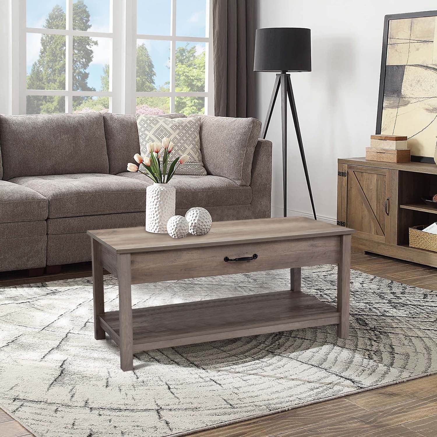 Lift Top Coffee Table with Storage - Mycitystee