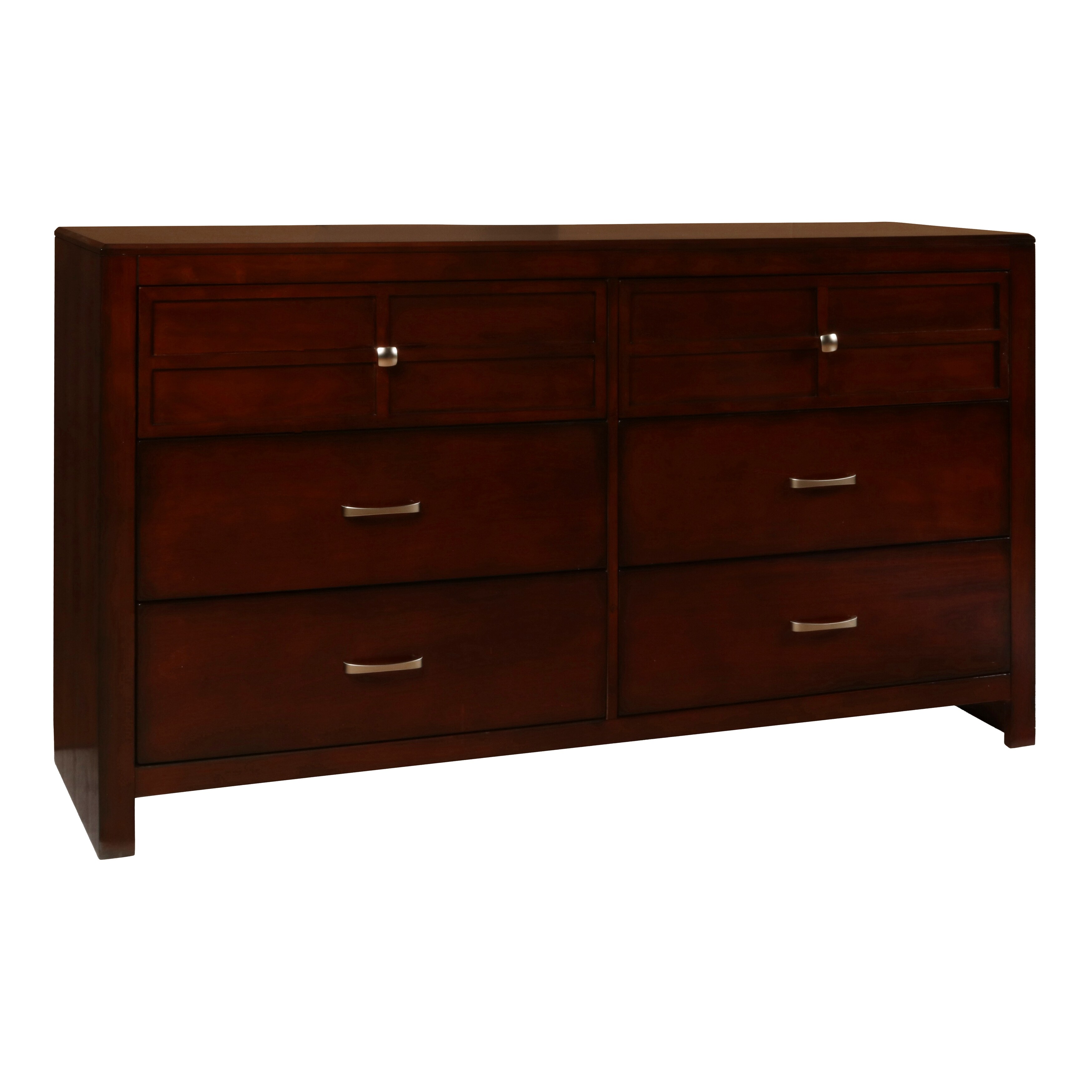 Wooden Dresser with 6 Spacious Storage Drawers， Brown - - 31428344 - Mycitystee