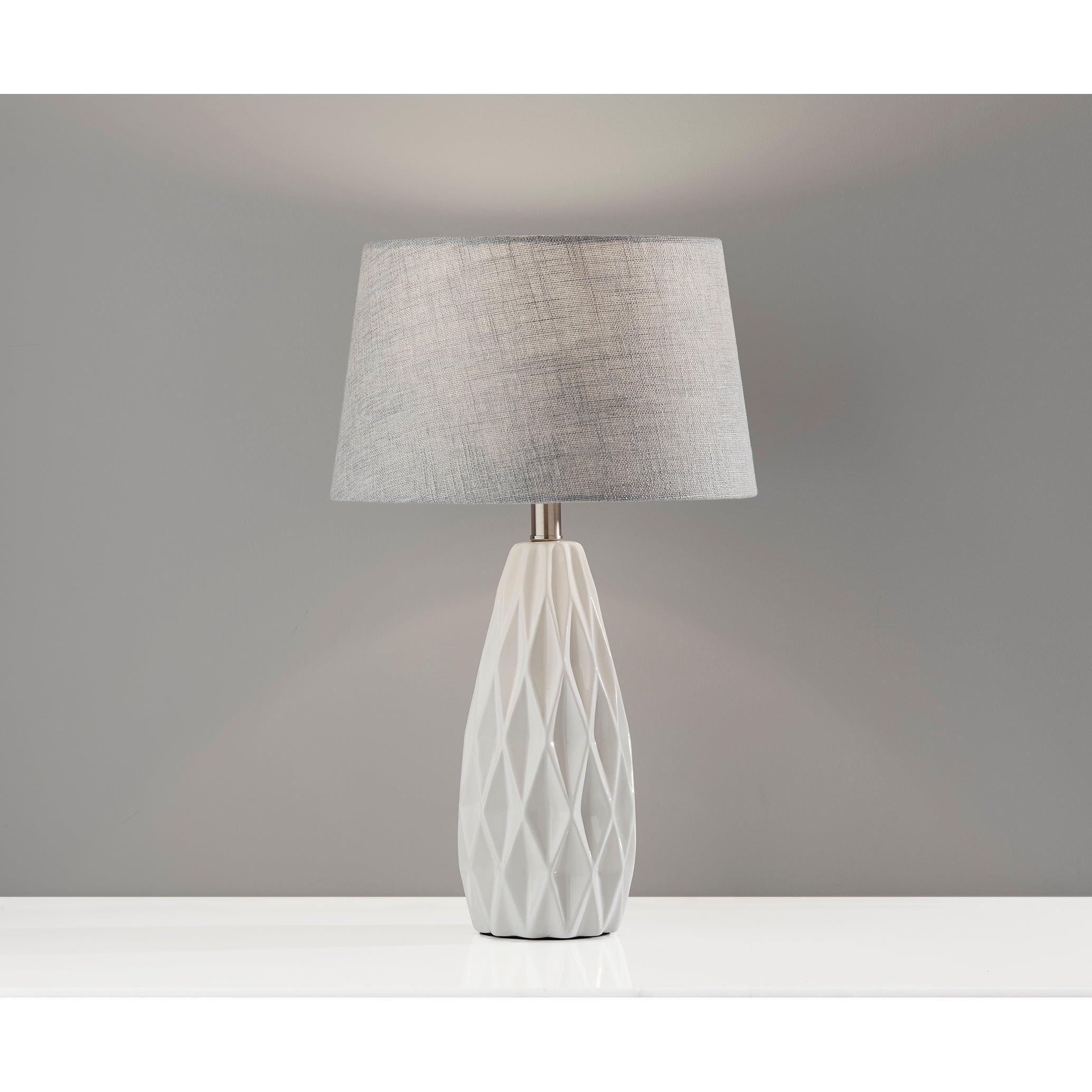 Adesso Joan Geometric White Table Lamp (Set of 2) - Mycitystee